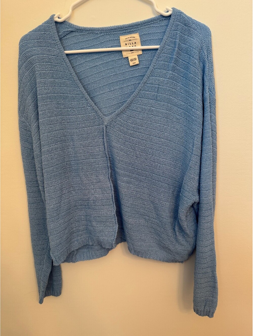 Billabong blue knit V-neck sweater